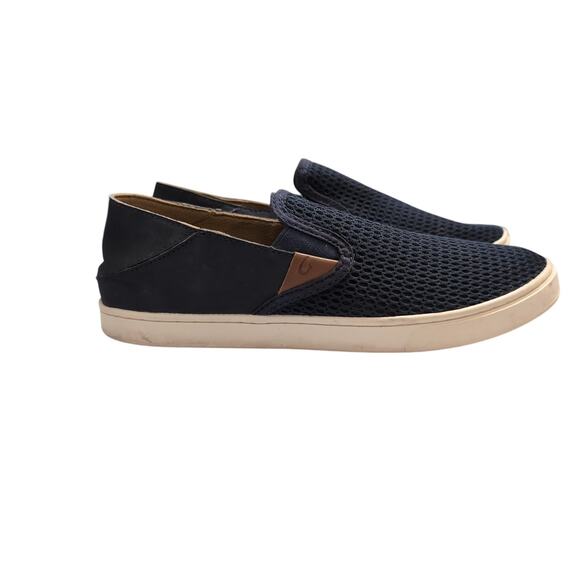 OluKai Pehuea Sneakers Navy Blue Mesh Upper Drop-In Heel Slip On Womens 9 - Picture 4 of 9